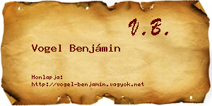 Vogel Benjámin névjegykártya